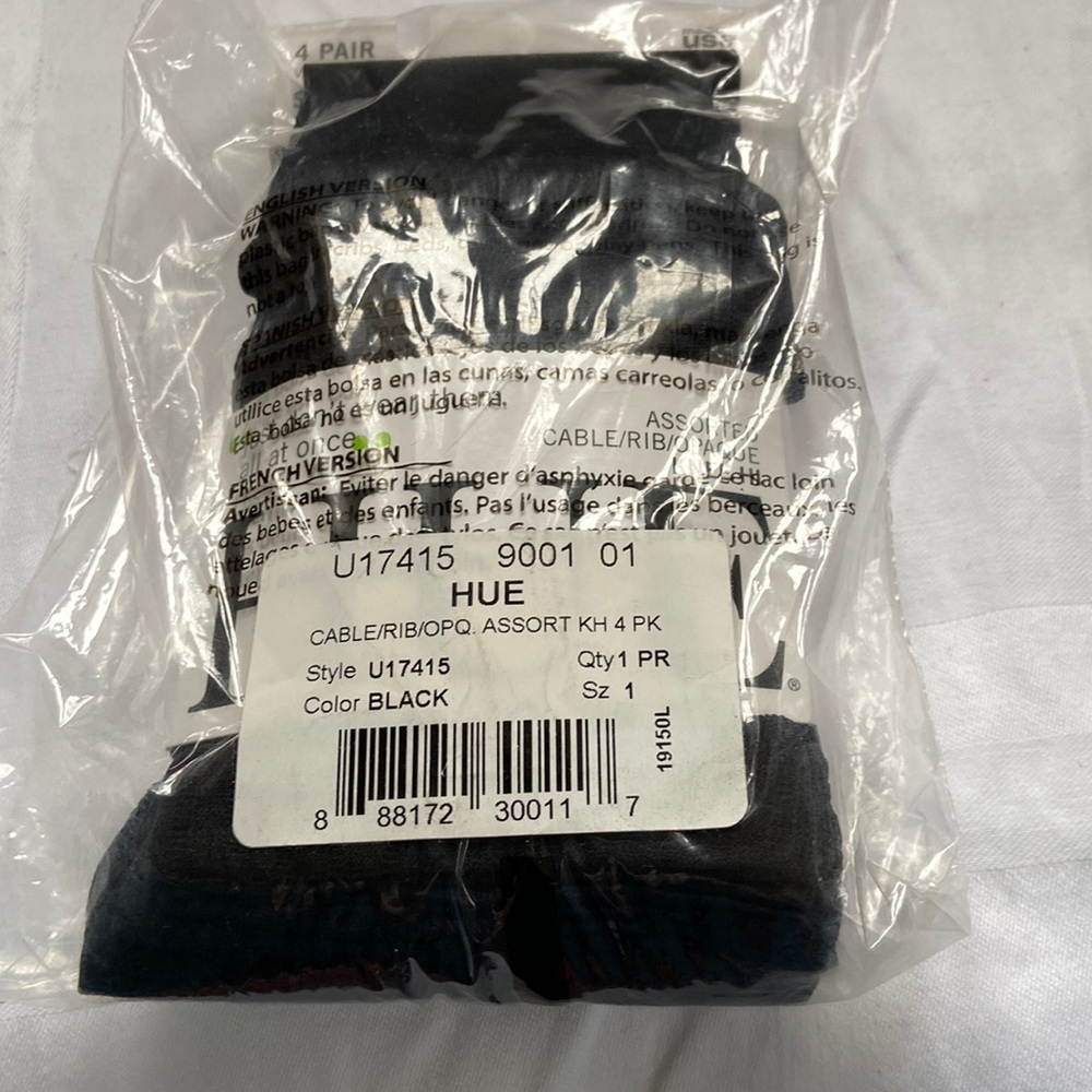Hue Cable/Rib/Opaque 4pr pack